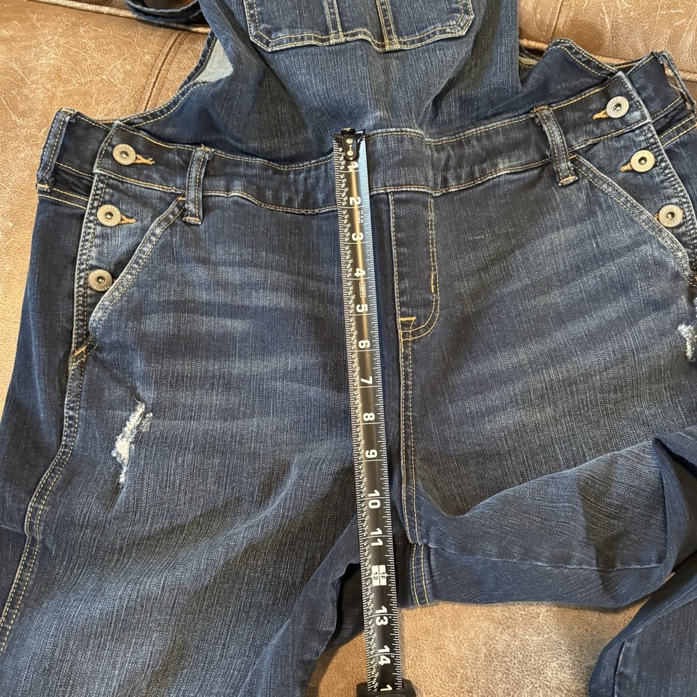 Torrid Denim Bib Overalls Womens Plus Size 18 Dark Wash Distressed Stretch - Picture 9 of 11